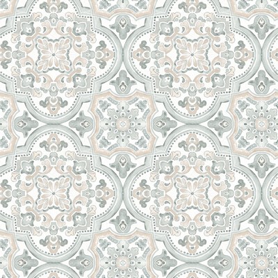 Brewster Wallcovering Concord Coral Medallion Wallpaper Coral