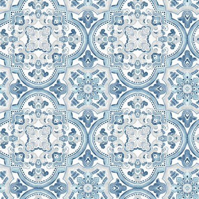 Brewster Wallcovering Concord Blue Medallion Wallpaper Blue