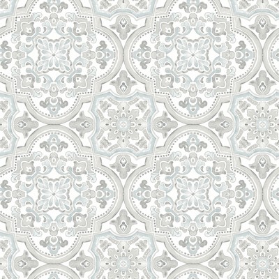 Brewster Wallcovering Concord Aqua Medallion Wallpaper Aqua