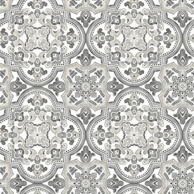 Brewster Wallcovering Concord Black Medallion Wallpaper Black