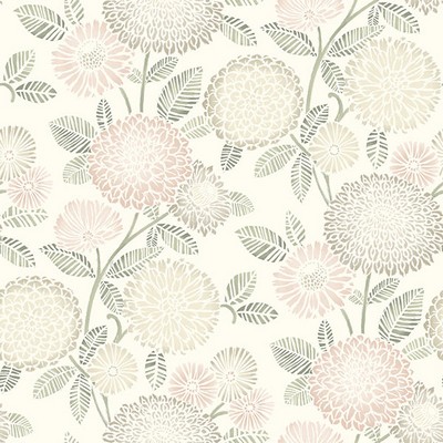 Brewster Wallcovering Zalipie Blush Floral Trail Wallpaper Blush
