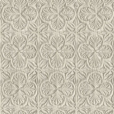 Brewster Wallcovering Karachi Taupe Wooden Damask Wallpaper Taupe
