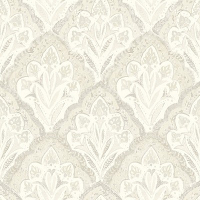 Brewster Wallcovering Mimir Dove Quilted Damask Wallpaper Dove