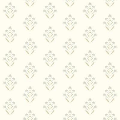 Brewster Wallcovering Kova Yellow Floral Crest Wallpaper Yellow