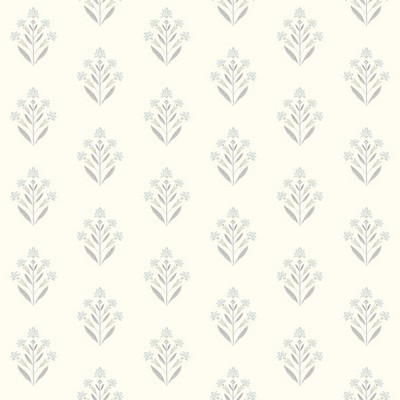 Brewster Wallcovering Kova Light Blue Floral Crest Wallpaper Light Blue