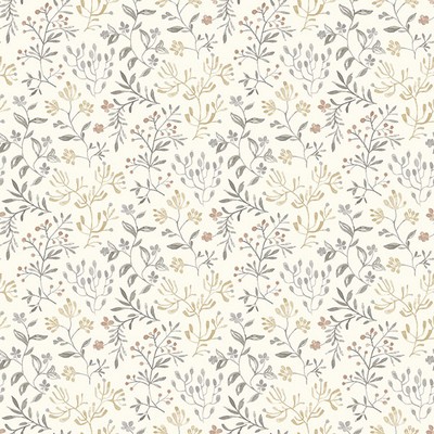Brewster Wallcovering Tarragon Grey Dainty Meadow Wallpaper Grey