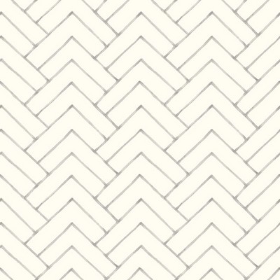 Brewster Wallcovering Oswin Grey Tiered Herringbone Wallpaper Grey