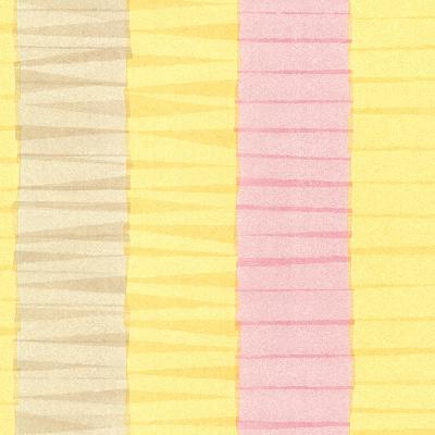 Brewster Wallcovering Cala Nova Yellow Layered Crepe Stripe Yellow