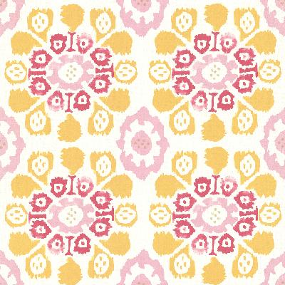 Brewster Wallcovering Valencia Yellow Ikat Floral Yellow