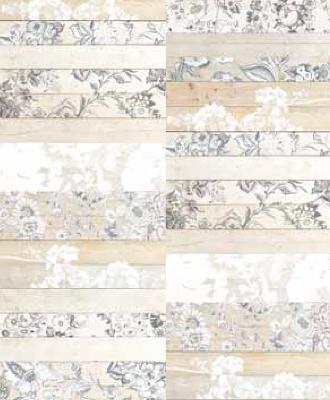 Brewster Wallcovering Madera Mosaico White Painted Wood Panels White