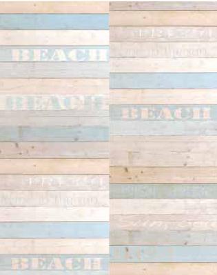 Brewster Wallcovering Madero Blue Beach Wood Panels Blue