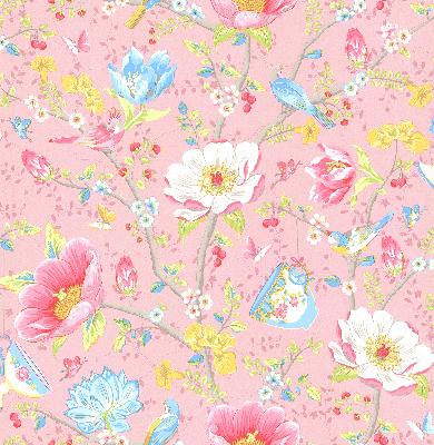 Brewster Wallcovering Leizu Pink Chinese Garden Pink