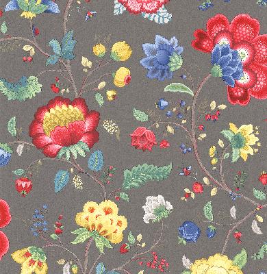 Brewster Wallcovering Epona Charcoal Floral Fantasy Charcoal