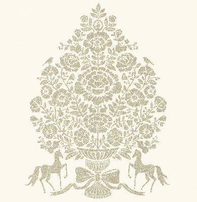 Brewster Wallcovering Till Cream President Damask Cream