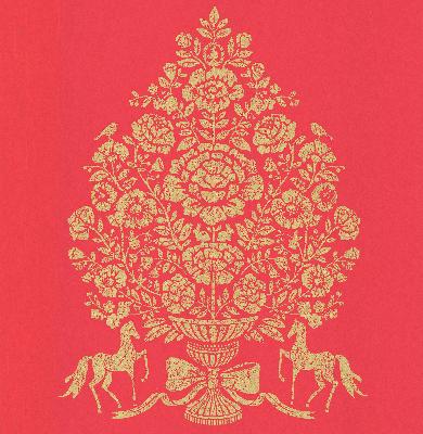 Brewster Wallcovering Till Red President Damask Red