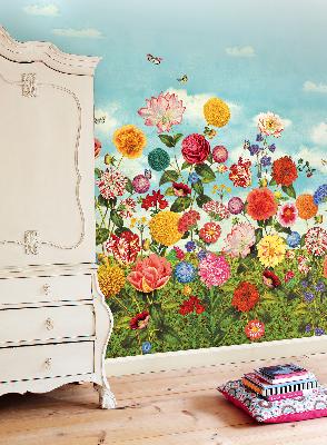 Brewster Wallcovering   Wild Flowerland Mural Multi Color