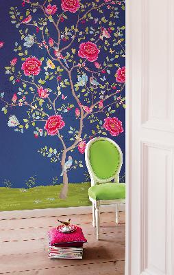 Brewster Wallcovering   Blue Morning Glory Mural Multi Color