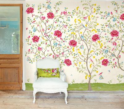 Brewster Wallcovering   White Morning Glory Mural Multi Color