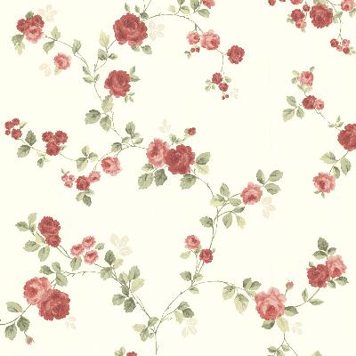 Brewster Wallcovering Cornelia Red Rose Trail Red