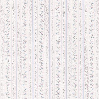 Brewster Wallcovering Ermes Blue Delicate Floral Pinstripe Blue