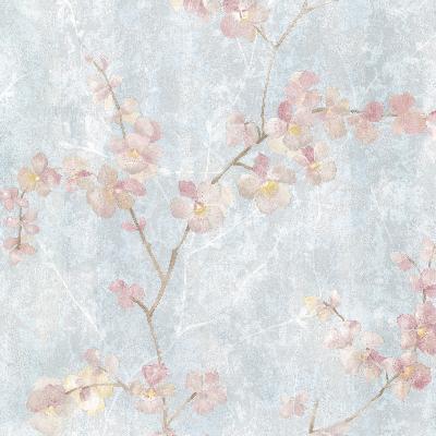 Brewster Wallcovering Chapman Blue Cherry Blossom Trail Blue