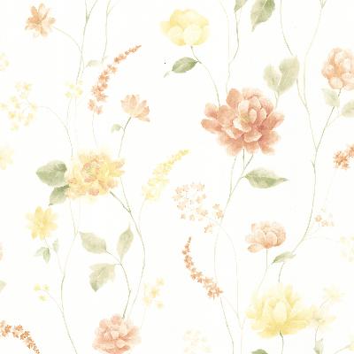 Brewster Wallcovering Hanne Yellow Floral Pattern Yellow