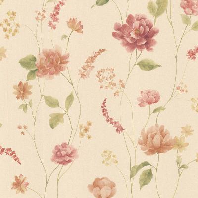 Brewster Wallcovering Hanne Beige Floral Pattern Beige