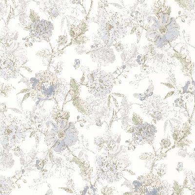 Brewster Wallcovering Beecroft Blue Butterfly Peony Trail Blue