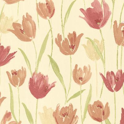 Brewster Wallcovering Finch Red Hand Painted Tulips Red