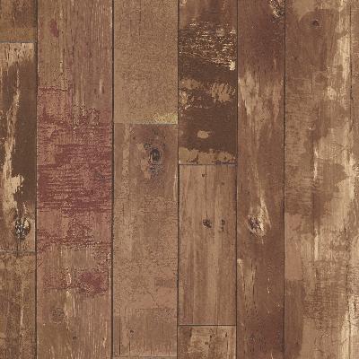 Brewster Wallcovering Heim Brown Distressed Wood Panel Brown