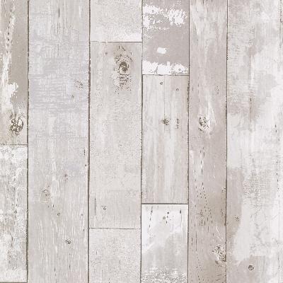 Brewster Wallcovering Heim White Distressed Wood Panel White