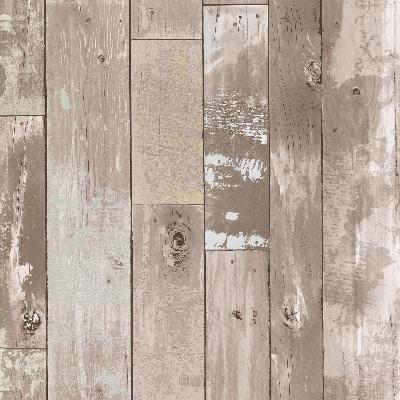 Brewster Wallcovering Heim Taupe Distressed Wood Panel Taupe