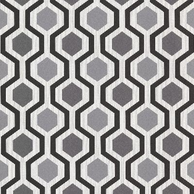 Brewster Wallcovering Marina Black Modern Geometric Black