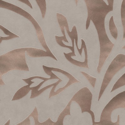 Brewster Wallcovering Velma Rose Gold Flocked Paisley Wallpaper Rose Gold
