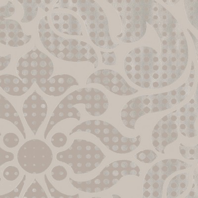 Brewster Wallcovering Leanne Taupe Metallic Dot Medallion Wallpaper Taupe