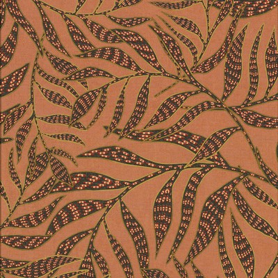 Brewster Wallcovering Montrose Coral Leaves Wallpaper Coral