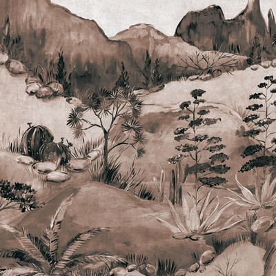 Brewster Wallcovering Scenic Savanna Sepia Wall Mural Sepia