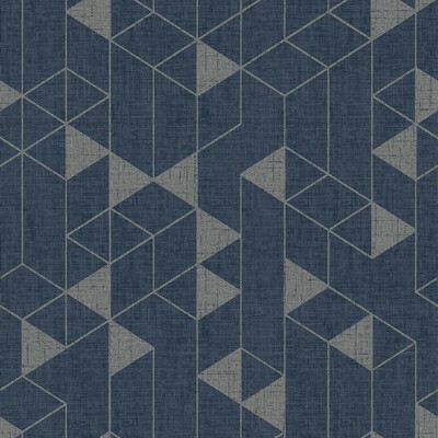 Brewster Wallcovering Fairbank Navy Linen Geometric  Navy