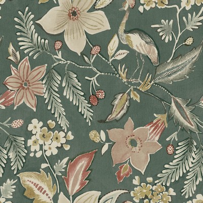 Brewster Wallcovering Crestwood Sea Green Crowned Crane  Sea Green