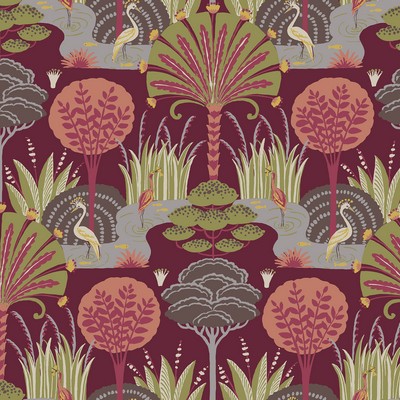 Brewster Wallcovering Mandeville Rasberry Tropical Paradise  Rasberry 