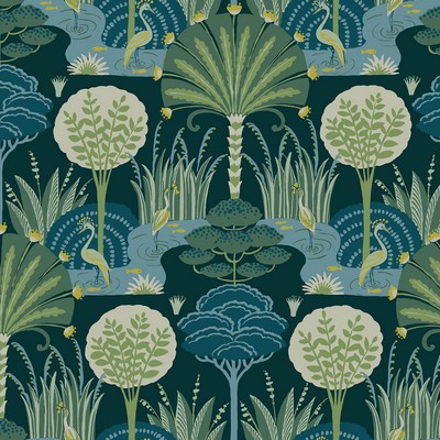 Brewster Wallcovering Mandeville Teal Tropical Paradise  Teal