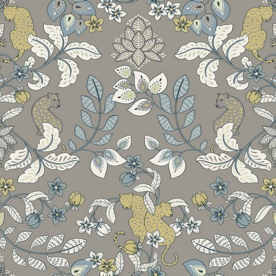 Brewster Wallcovering Getty Grey Jungle Damask  Grey