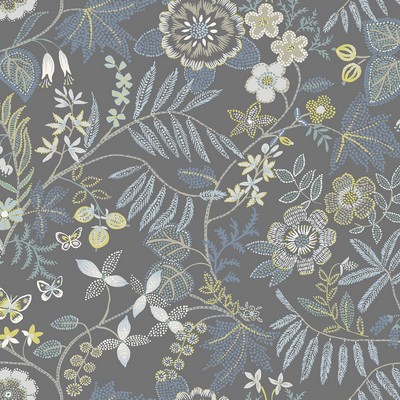 Brewster Wallcovering Marilyn Light Grey Floral Trail  Light Grey