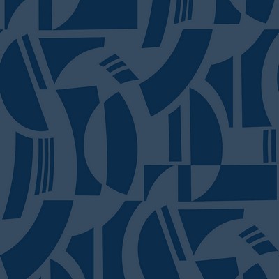 Brewster Wallcovering Carter Indigo Geometric Flock  Indigo