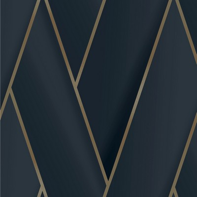 Brewster Wallcovering Manfred Navy Modern Herringbone Wallpaper Navy