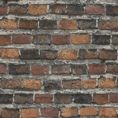 Brewster Wallcovering Lennox Rust Brick Wallpaper Rust