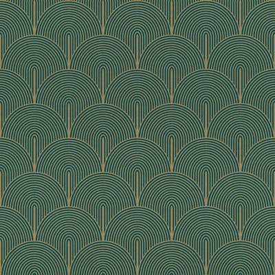 Brewster Wallcovering Oxxon Teal Deco Arches Wallpaper Teal