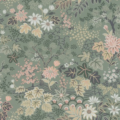 Brewster Wallcovering Vesper Moss Forest Floral Wallpaper Moss