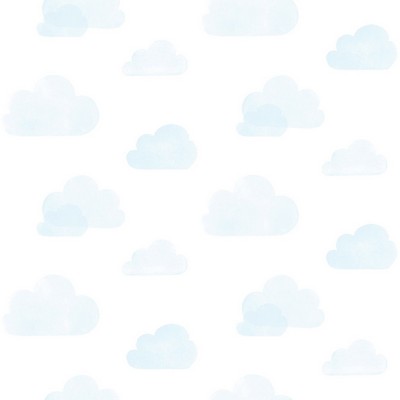 Brewster Wallcovering Irie Blue Clouds Wallpaper Blue