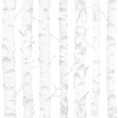 Brewster Wallcovering Birdie Grey Birch Wallpaper Grey